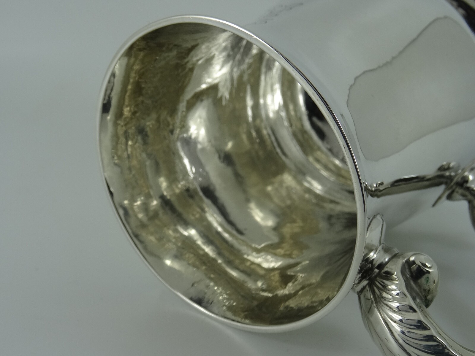 SOLID STERLING SILVER LARGE ENGLISH ANTIQUE GEORGE II TANKARD LONDON 1754 400G