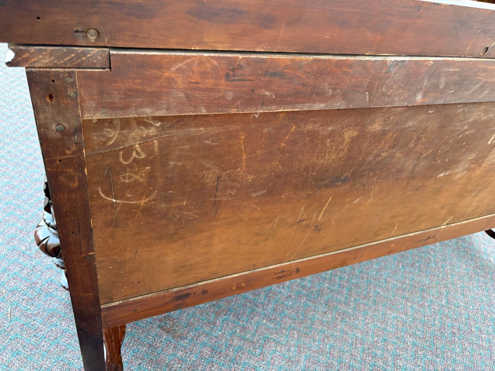 67513 Antique Victorian Sideboard Buffet with Ornate Carved Walnut