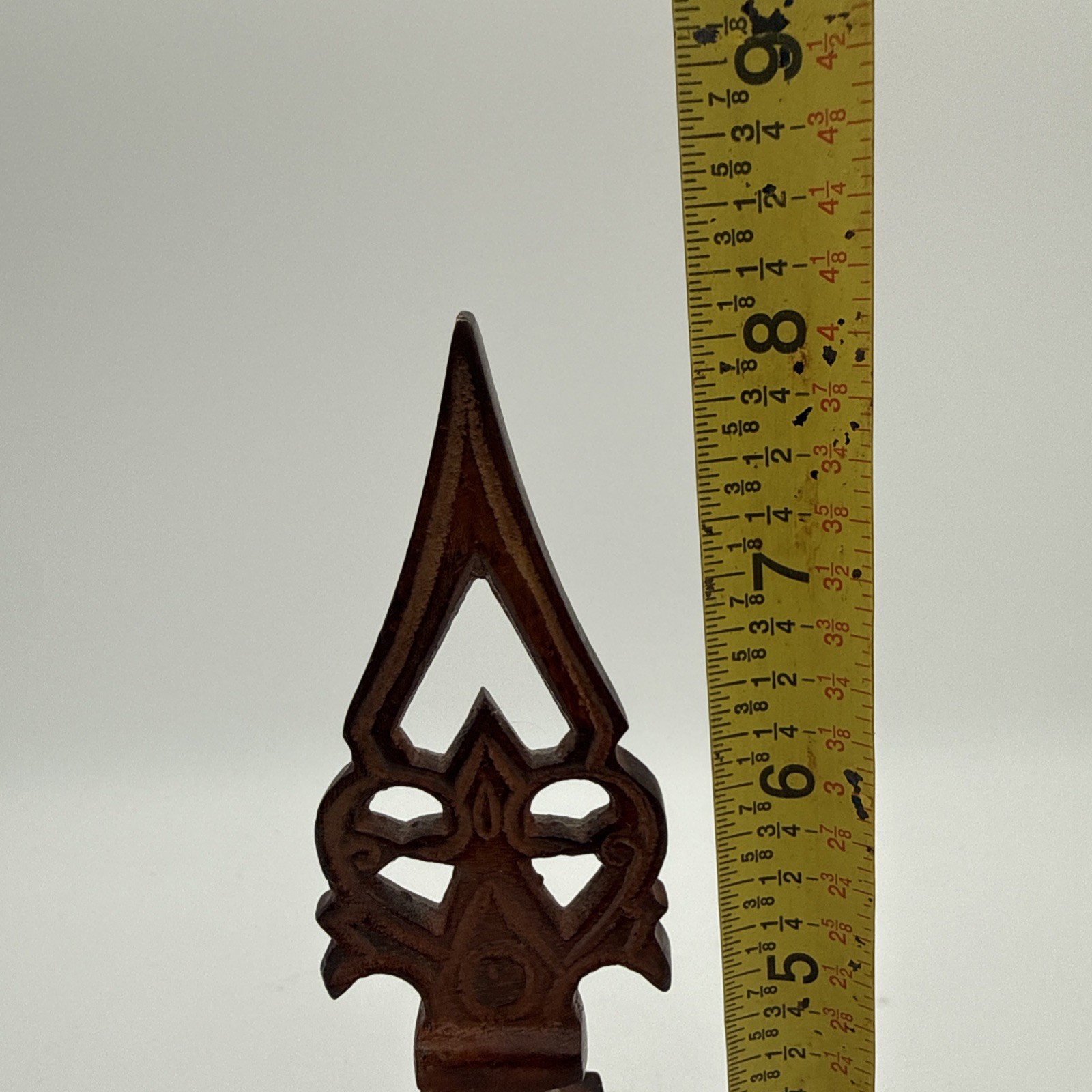 Architectural Design Finial Rust/Bronze Heavy Metal 8” Tall Felt Square Base