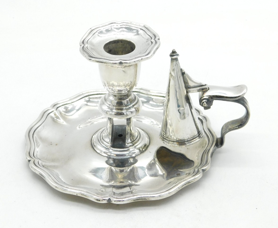 George III Sterling Silver Chamberstick Antique Sheffield 1794 Creswick & Co