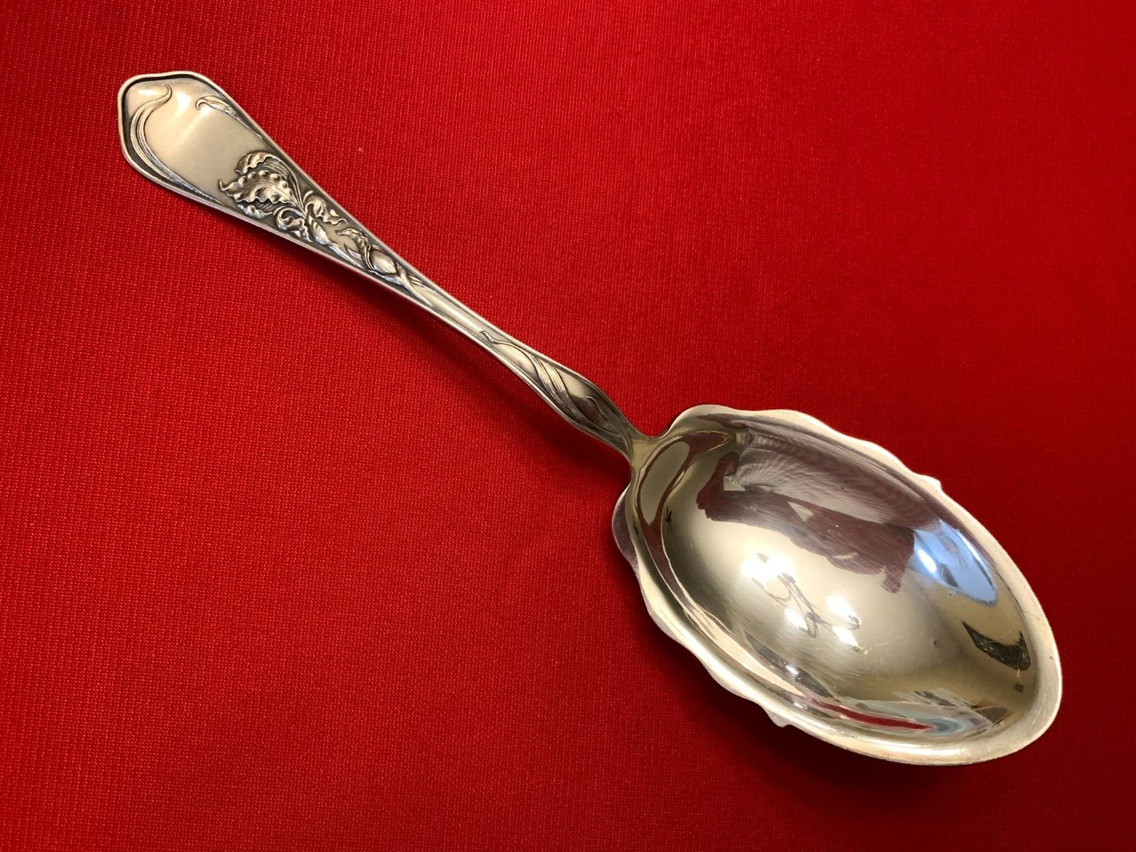 IRIS by EHH Smith National Silverplate Art Nouveau 9 Inch CASSEROLE SPOON 1908