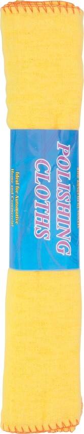 Polishing Cloths 4 Pack Yellow 100% Cotton Ideal For Automotive Home 12″ x 12″