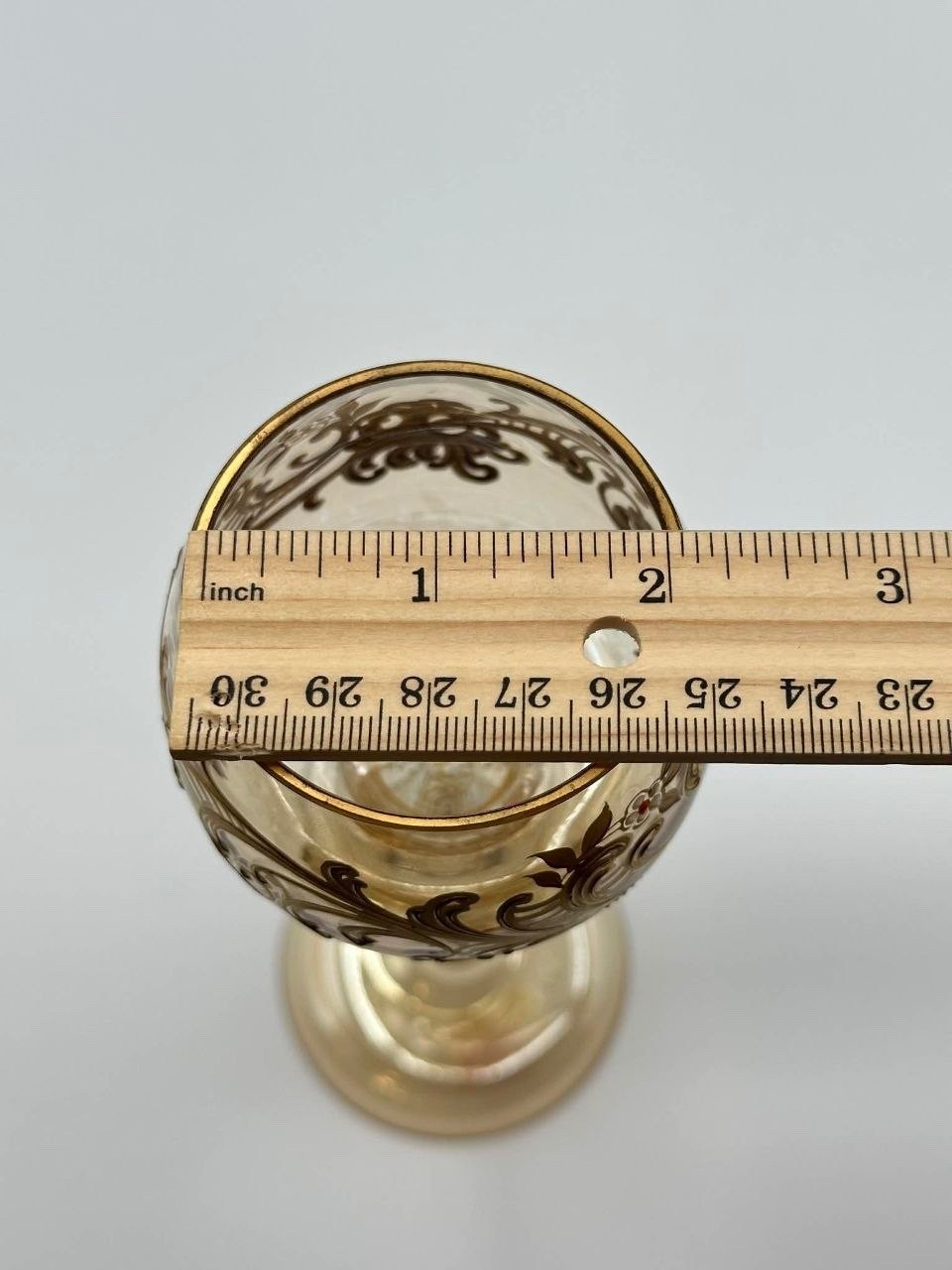 Antique Franz Heckert Bohemian Glass Goblet Raised Gold Enamel c.1890