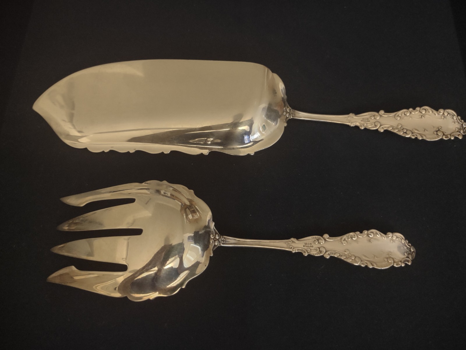Gorham Sterling “LUXEMBOURG” Fish Serving Set 7¾” & 10¼” – NO MONO – FREE SHIP!