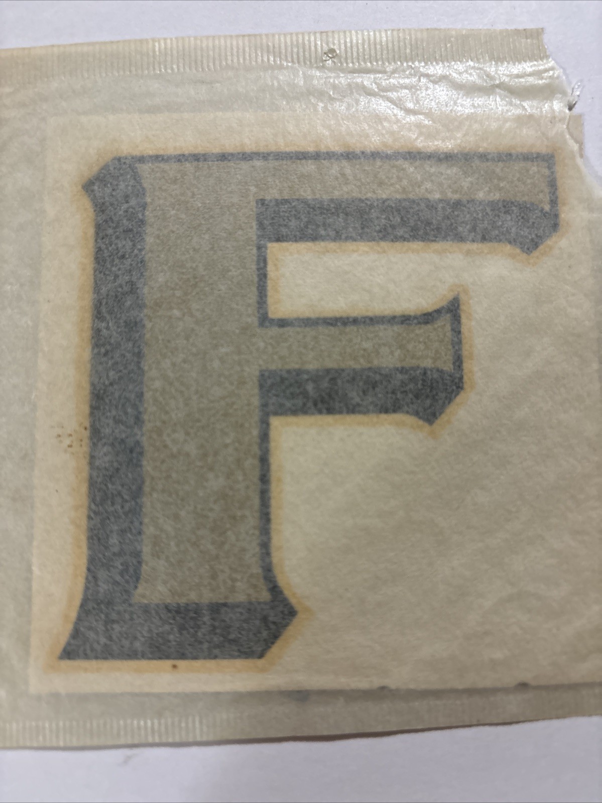 Vintage 3- 1/4 DURO Waterslide Decals Letter F Gold