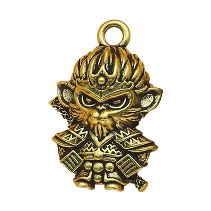 Monkey King Wukong Pendant Brass Keychain Talisman Decoration Accessory