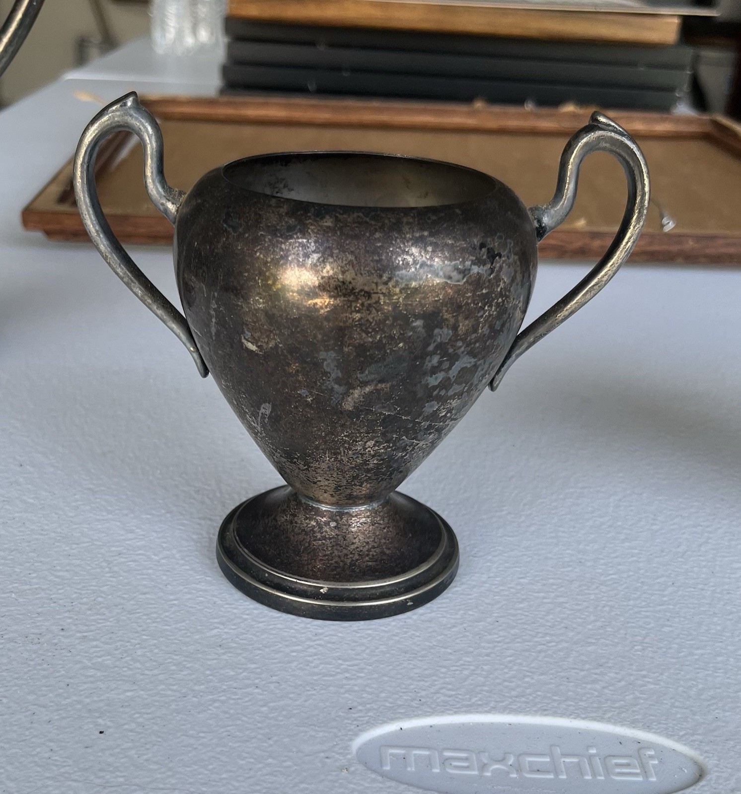 Vintage Gotham Sugar Bowl Silver On Copper With Handles