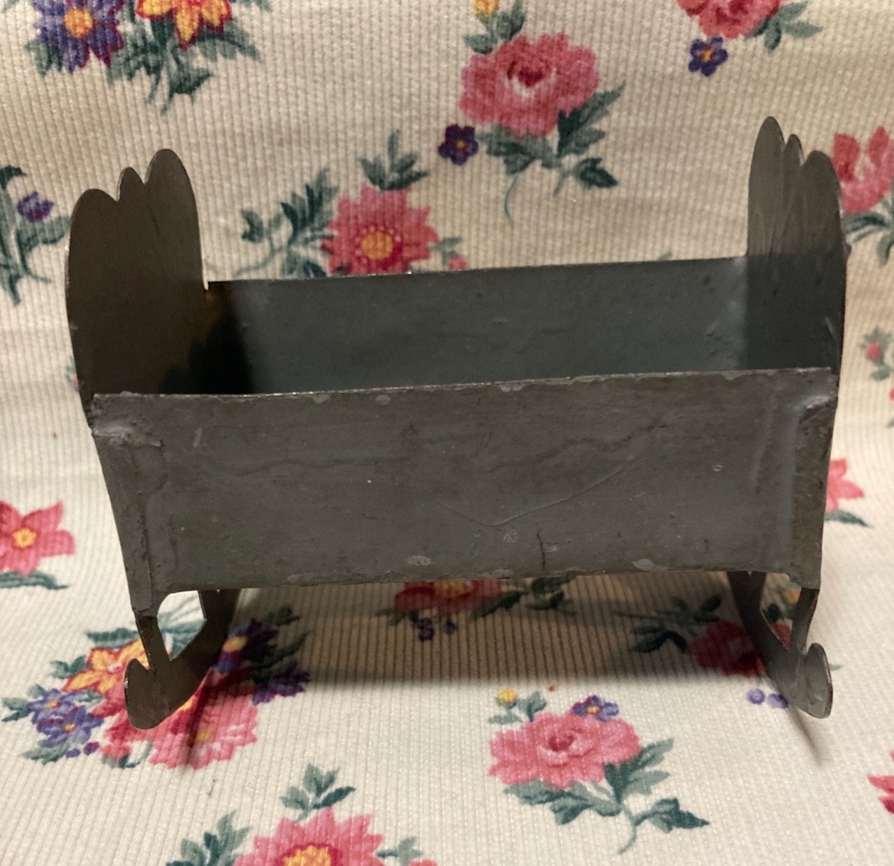 Antique Hand-Forged Soldered Metal Doll House Cradle