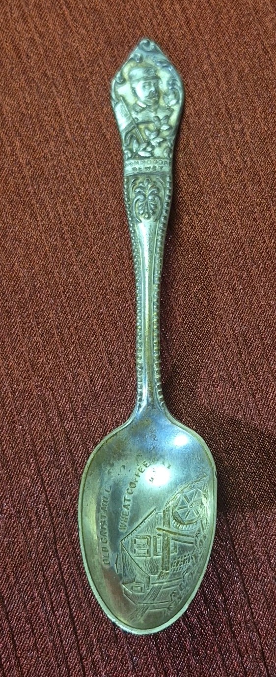 Old Grist Mill Commodore Dewey Collectible Silver Plate Spoon