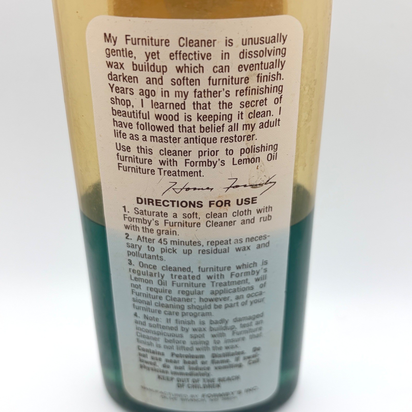 VTG Formbys Furniture Cleaner Wood Antique Restorer Liquid 50% Full Discontinued