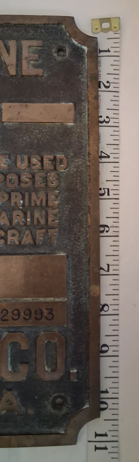 Curtis Steam Turbine General Electric Co Heavy Brass Plaque/Sign – Vintage Rare