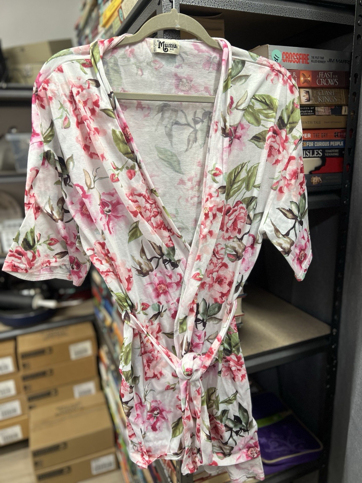 Show Me Your Mumu Womens One Size Pink Flower Robe with belt, Garden of Blooms
