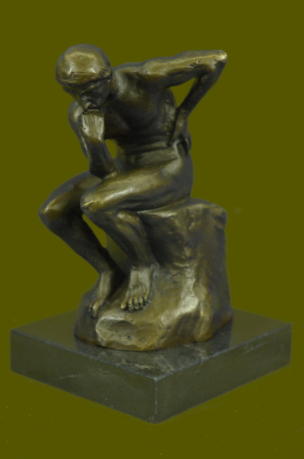 Elegant Bronze Marble Base Statue Rodin Rodin`s The Thinker Sculpture Art Figure