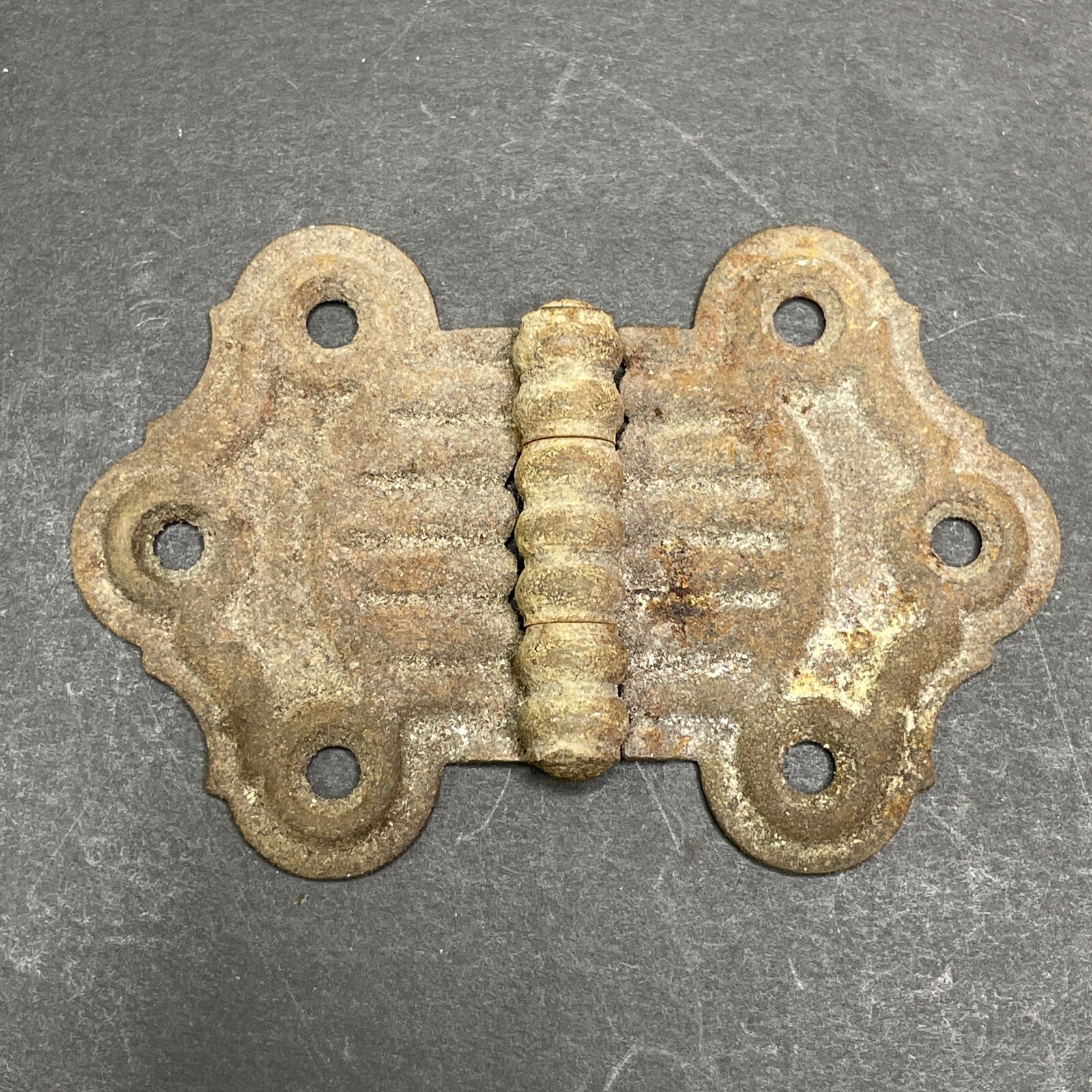 Antique 18th Century Wrought Iron Fancy Door Hinge 1700s Hand Forged Works RARE