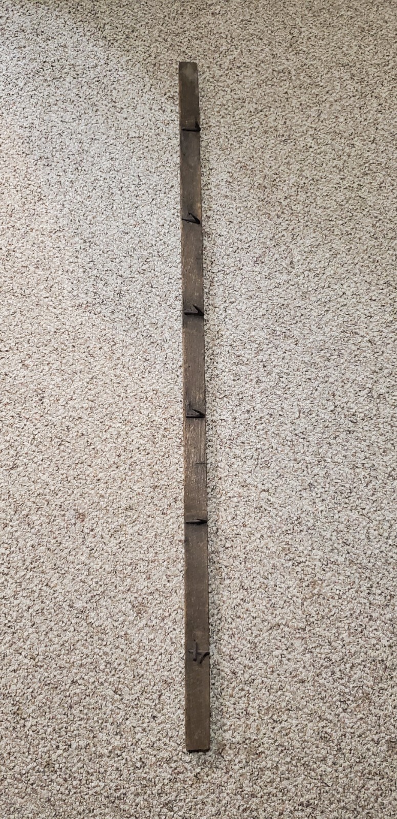 Antique Primitive Wood Tobacco Hanging Drying Rack 6 Iron Hook (shf)