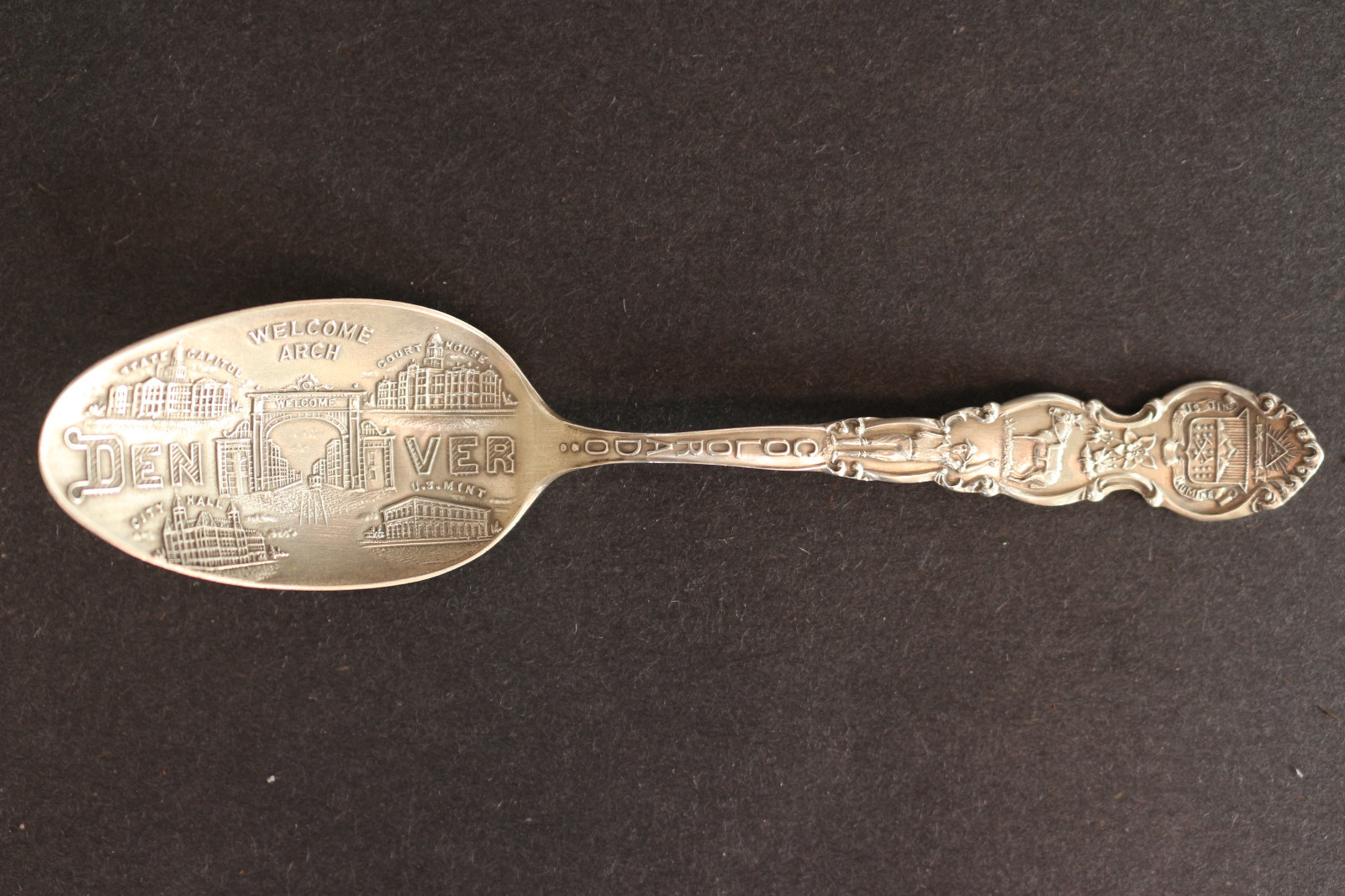 Denver Colorado Souvenir spoon State Capital US Mint – Sterling Silver – Vintage