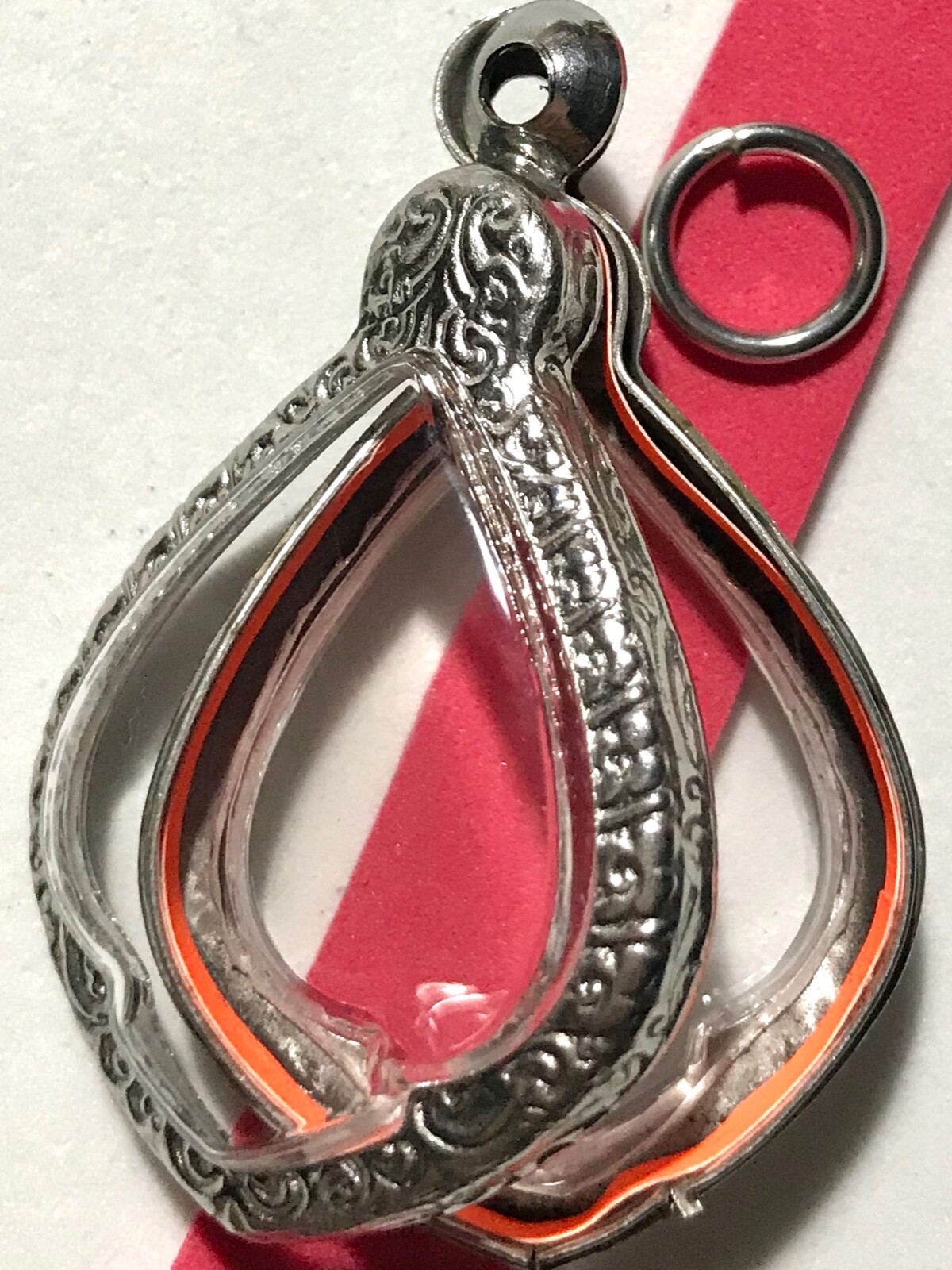 STAINLESS STEEL CASE/CASING AMULET PHRA LP THAI BUDDHA PENDANT C11 h3.8 w2.8 cm
