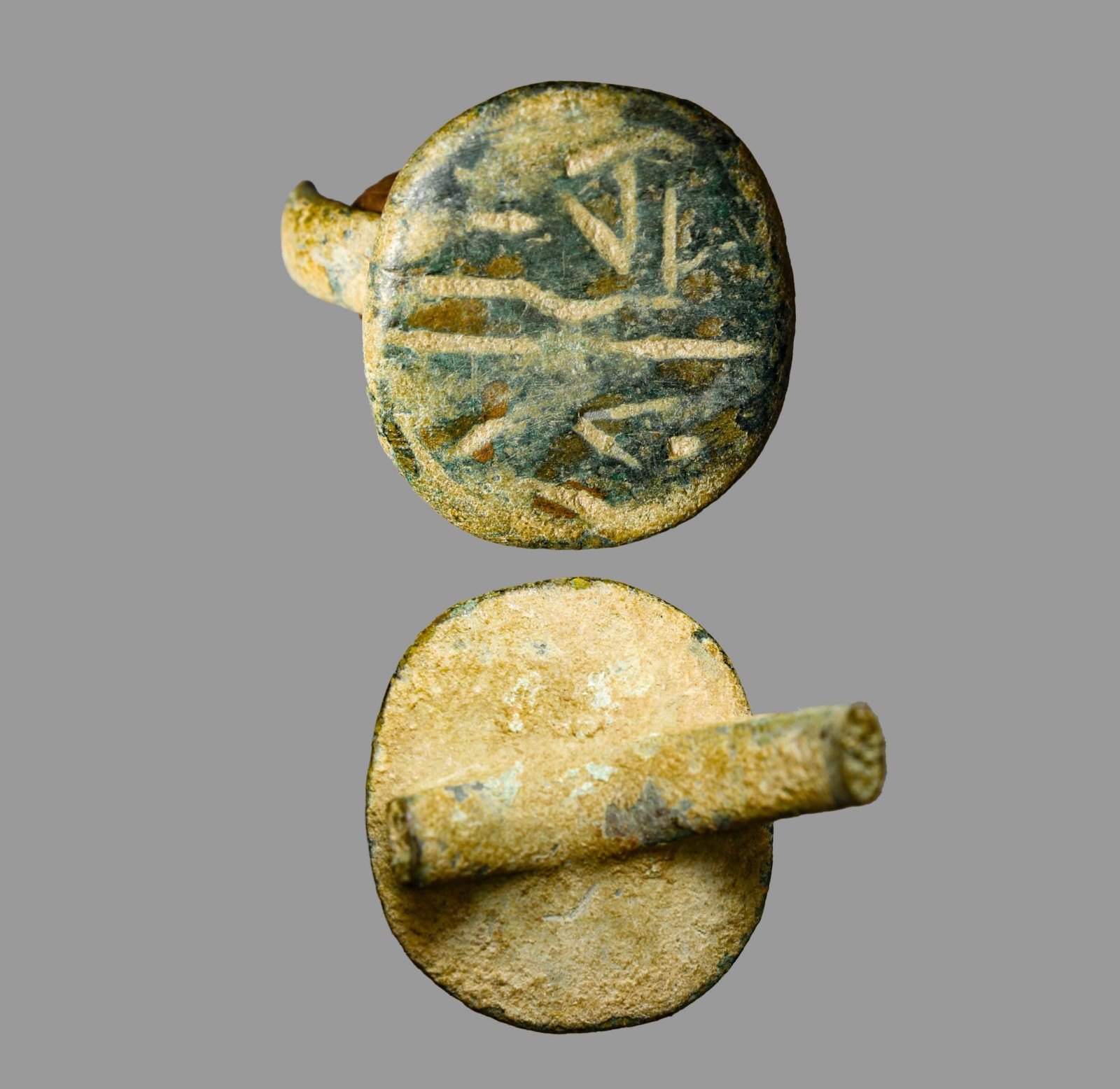 Ancient Judaean West Semitic Inscribed Signet Ring Matrix Paleo-Hebrew Script