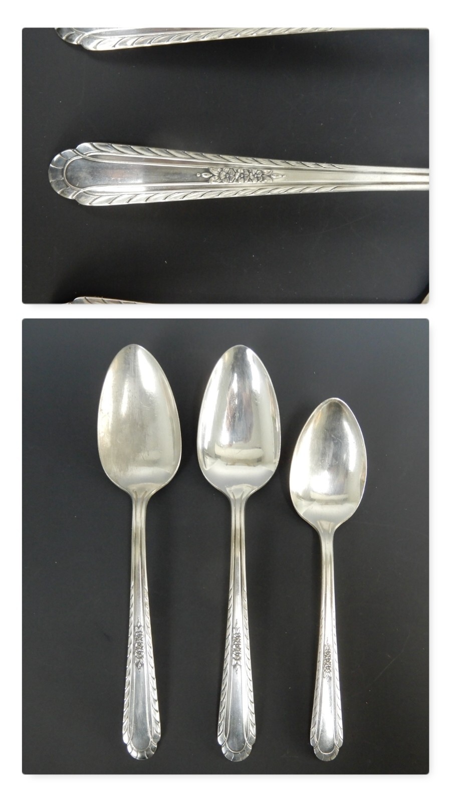 2 Serving One Soup Spoons Wentworth H&T Holmes Tuttle International Silverplate