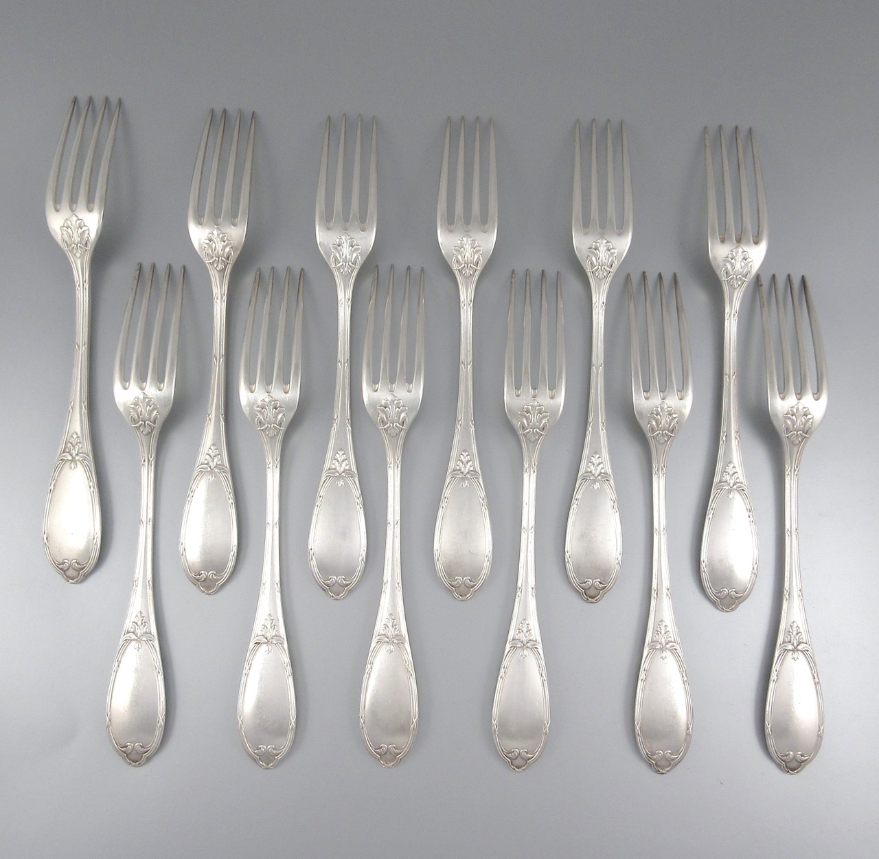 Antique French Silver Plate Flatware Set for Twelve, 25 pcs, Félix Frères