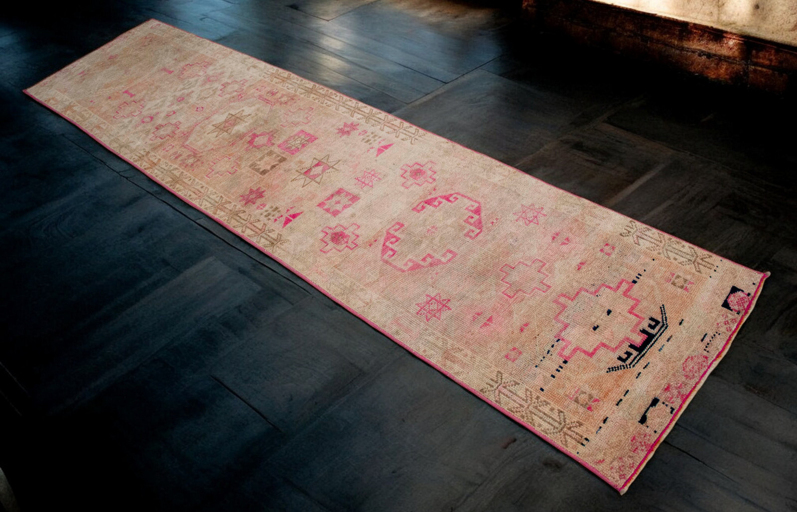 2×9 ft Runner Turkish Oushak Rug HandMade Muted Hallway Rug actual 2.4×9.4 ft