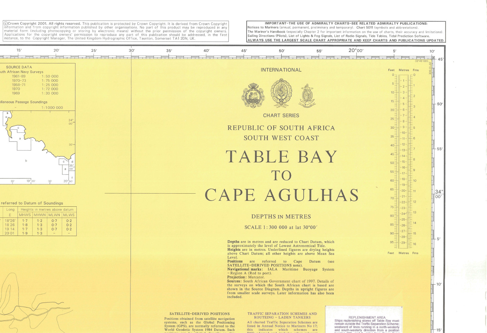 4152 Admiralty Chart Table Bay Cape Agulhas Republic South Africa Map Marine Wal