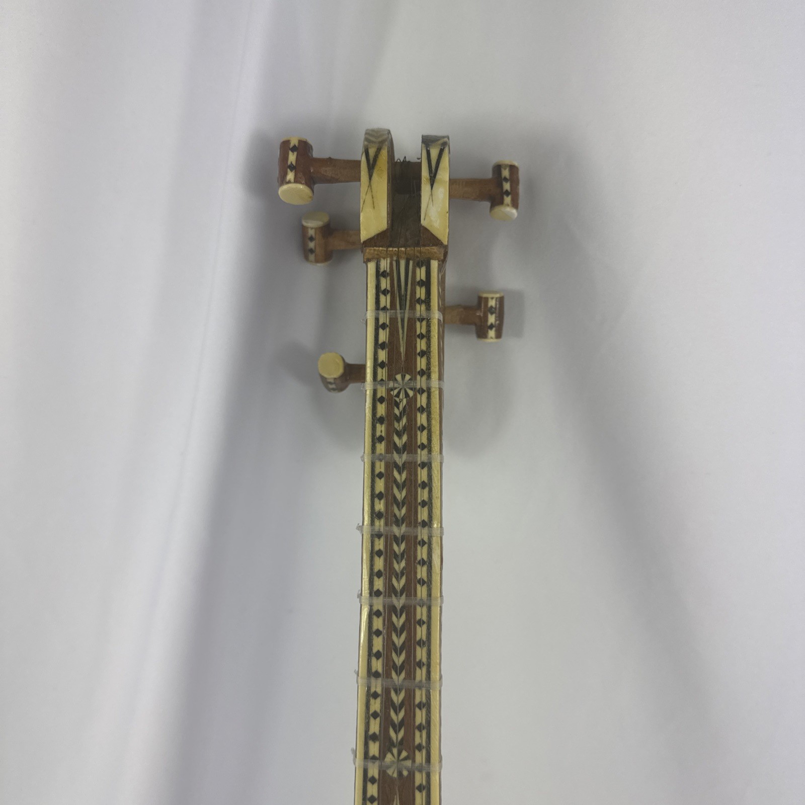 Vintage Asian Rawap Musical String Instrument Snakeskin Design 23 Inches Long