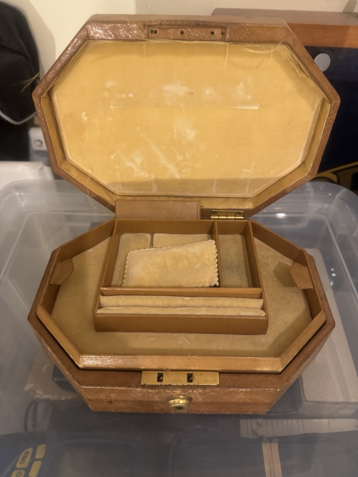 BRAMAH LONDON Leather Clad Jewellery Box – Genuine & Authentic -Read Description