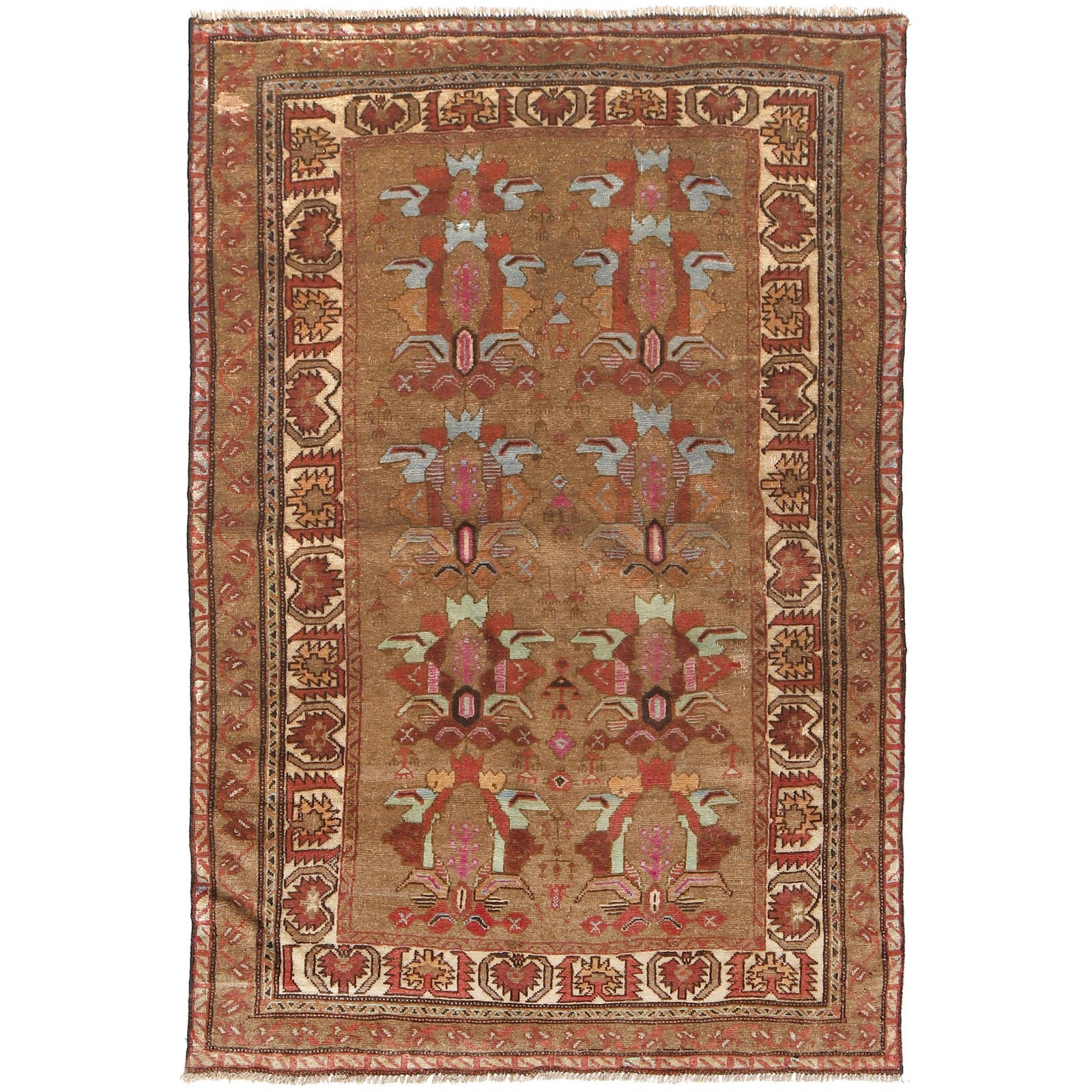 Handmade Overdyed Rug Vintage Wool Area Carpet 6.3×3.9 ft