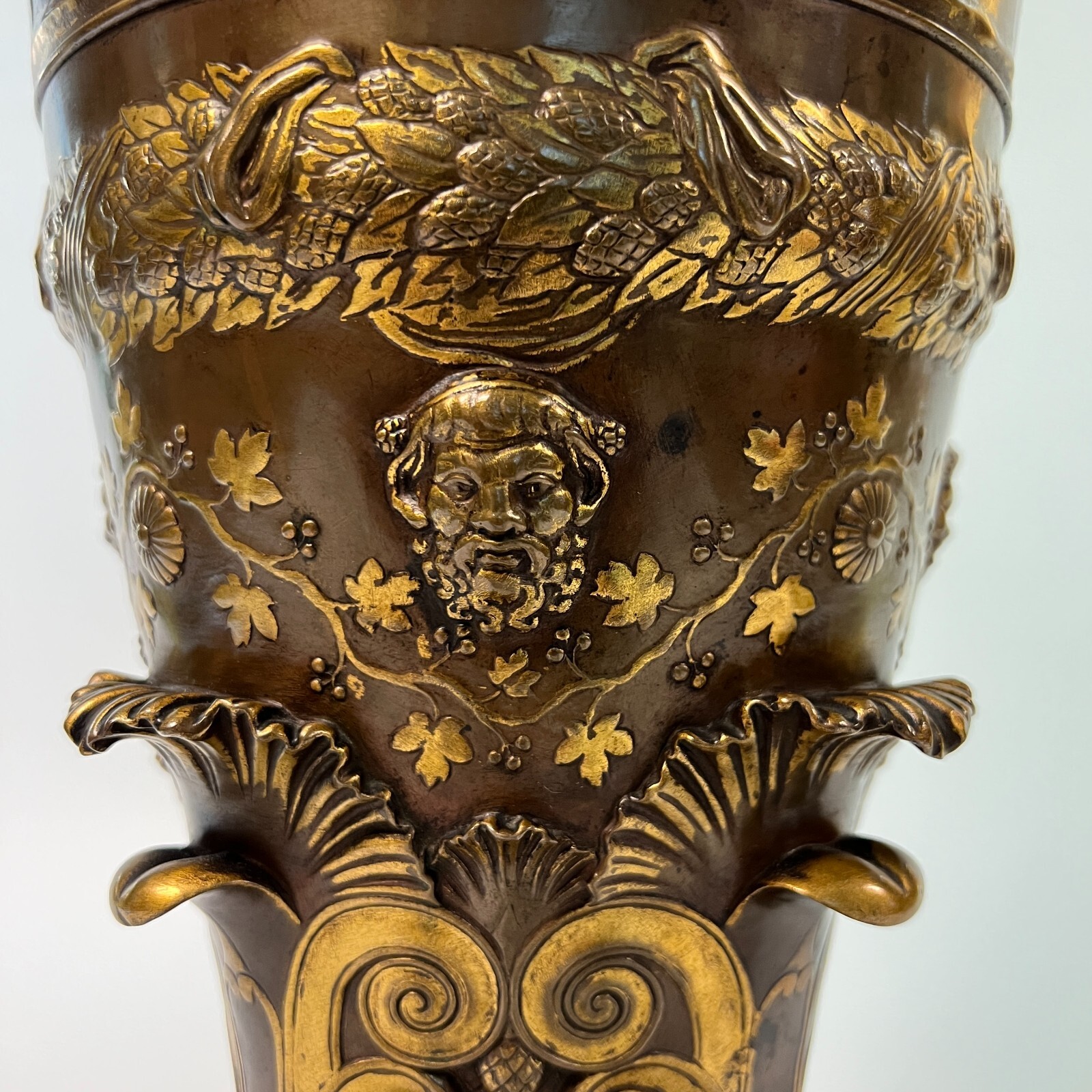 Barbedienne Bacchanalian Bronze Vase by Ferdinand Levillian
