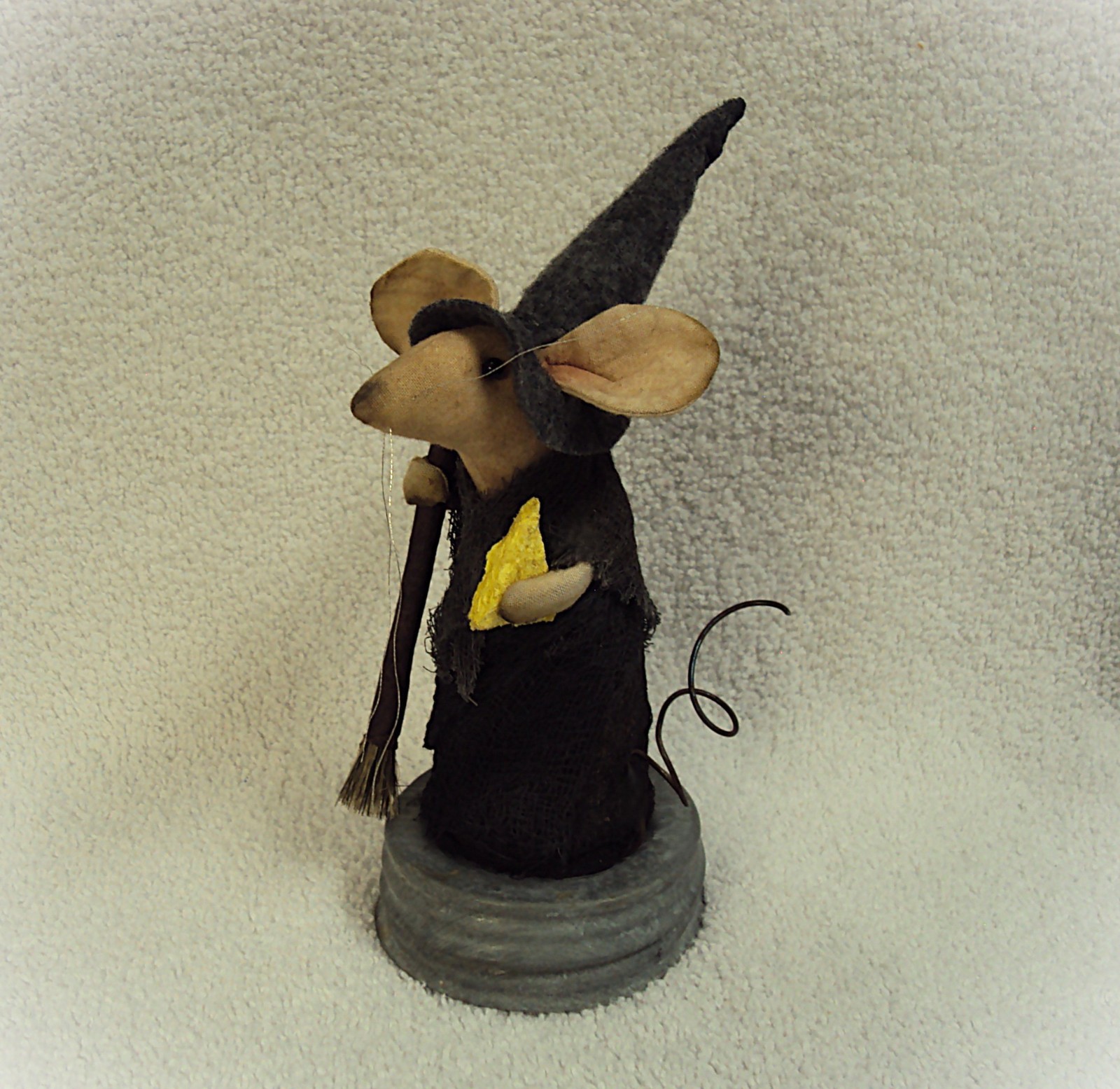 Primitive Farmhouse Folk Art Country Mouse Doll Mice Rat Halloween Witch Mice