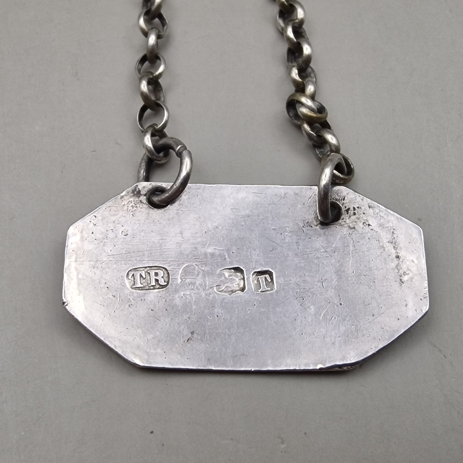 Georgian Solid Silver Madeira Wine Label Ticket by Thomas Richards London 1814