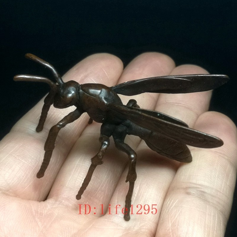 Collection China Old Bronze Carved Wasp Hornet Statue Pendant Decoration Gift