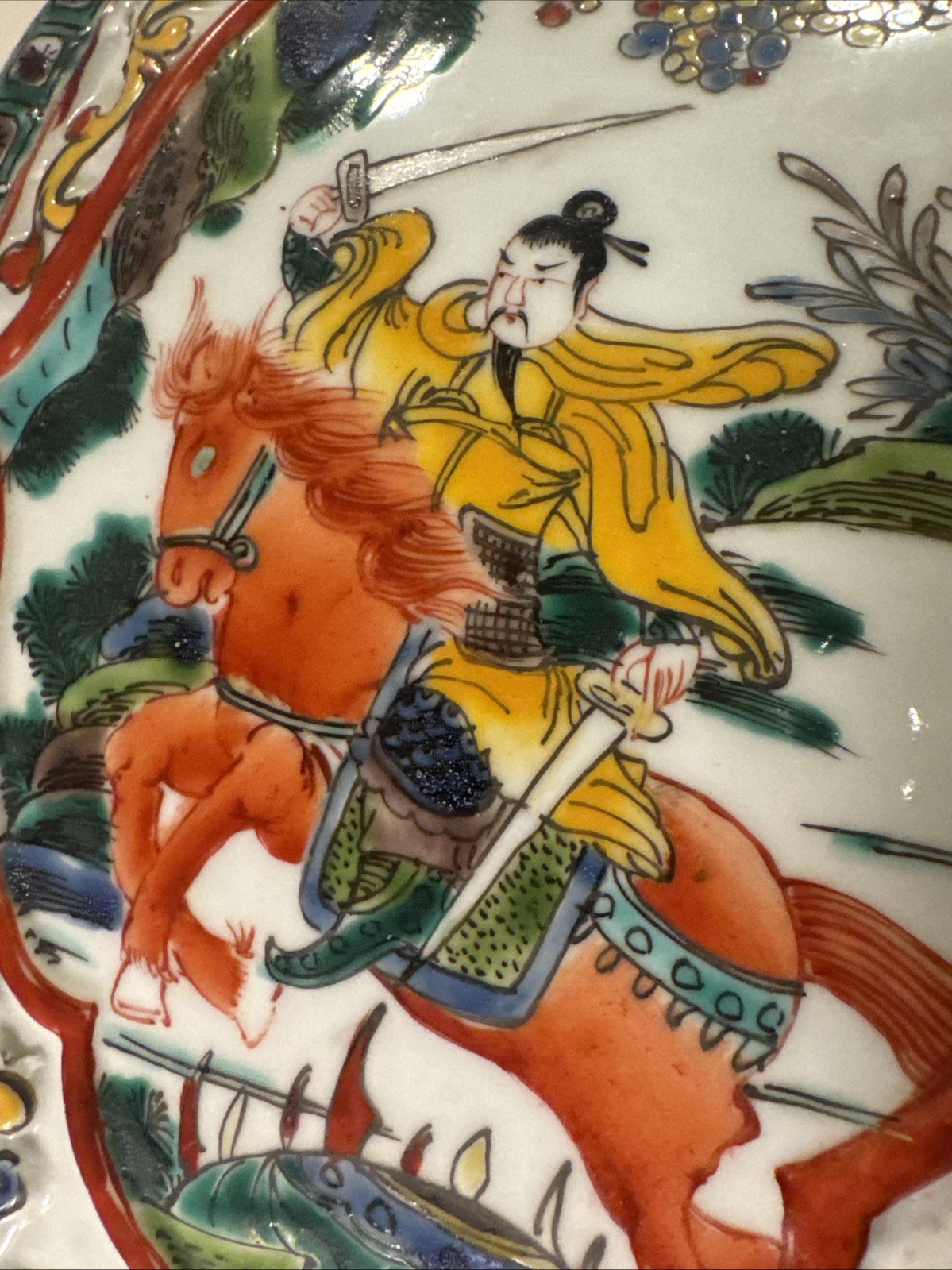 Chinese Antique Octagonal Warrior Baluster Vase. 37″/18″