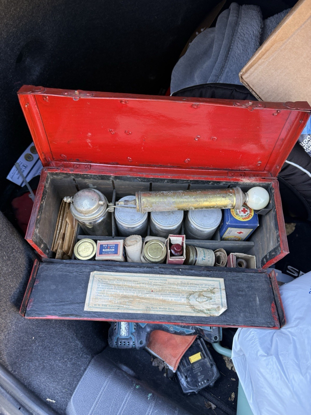 Antique Dental Case Adapted as Medicine / Apothecary Kit – Fire Dpt