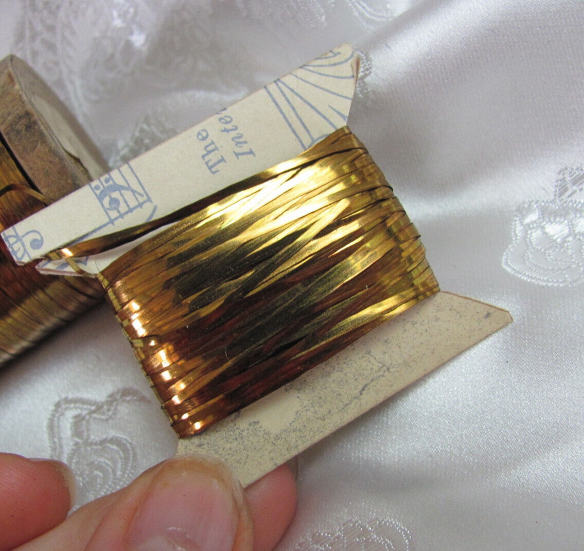 Antique Vintage Gold Real Metal Thread Tinsel France French Fly Tying 10yds #610