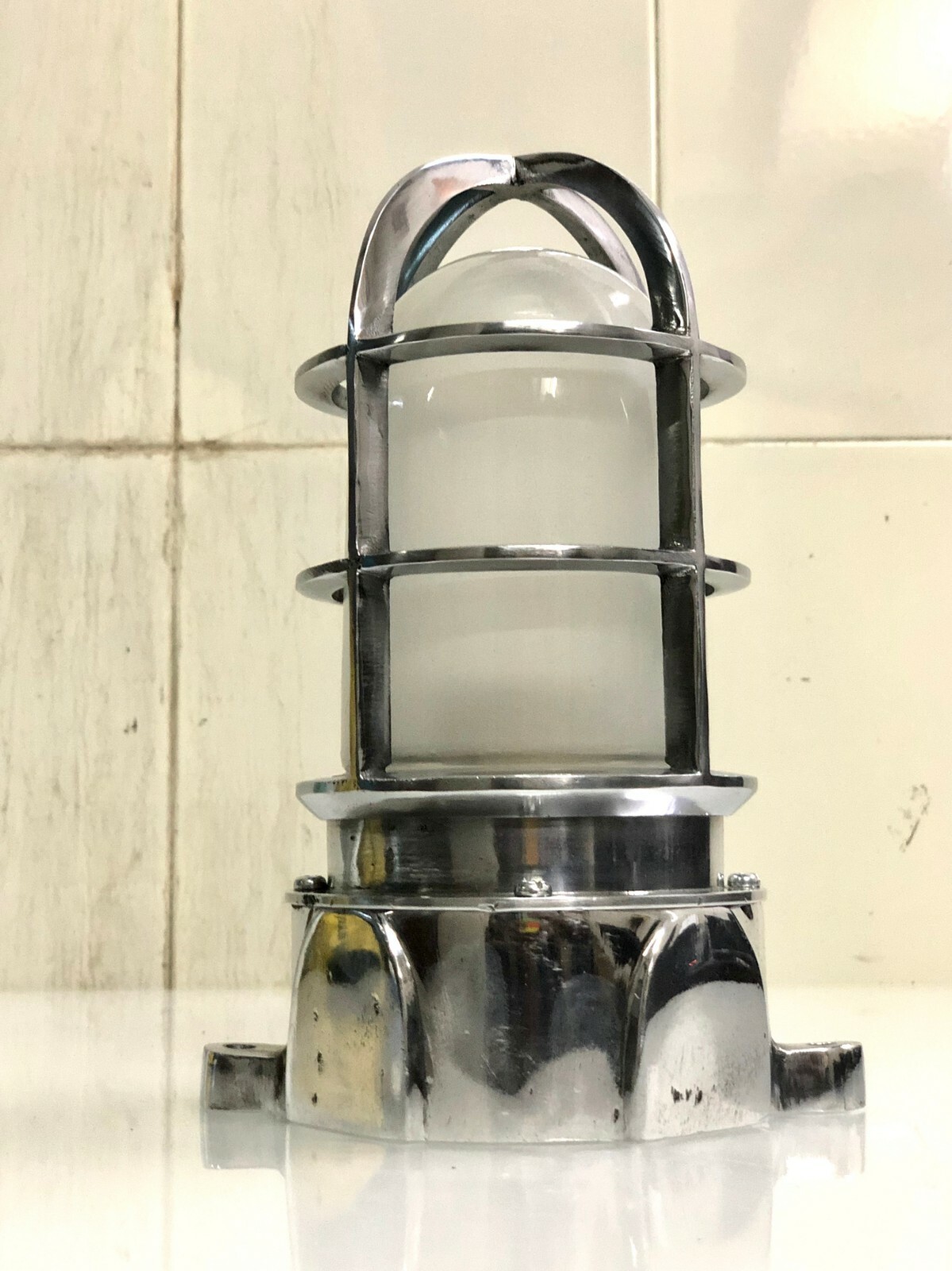 NAUTICAL VINTAGE STYLE POST MOUNTED BULKHEAD LIGHT MADE OF ALUMINIUM NEW 1 PCS