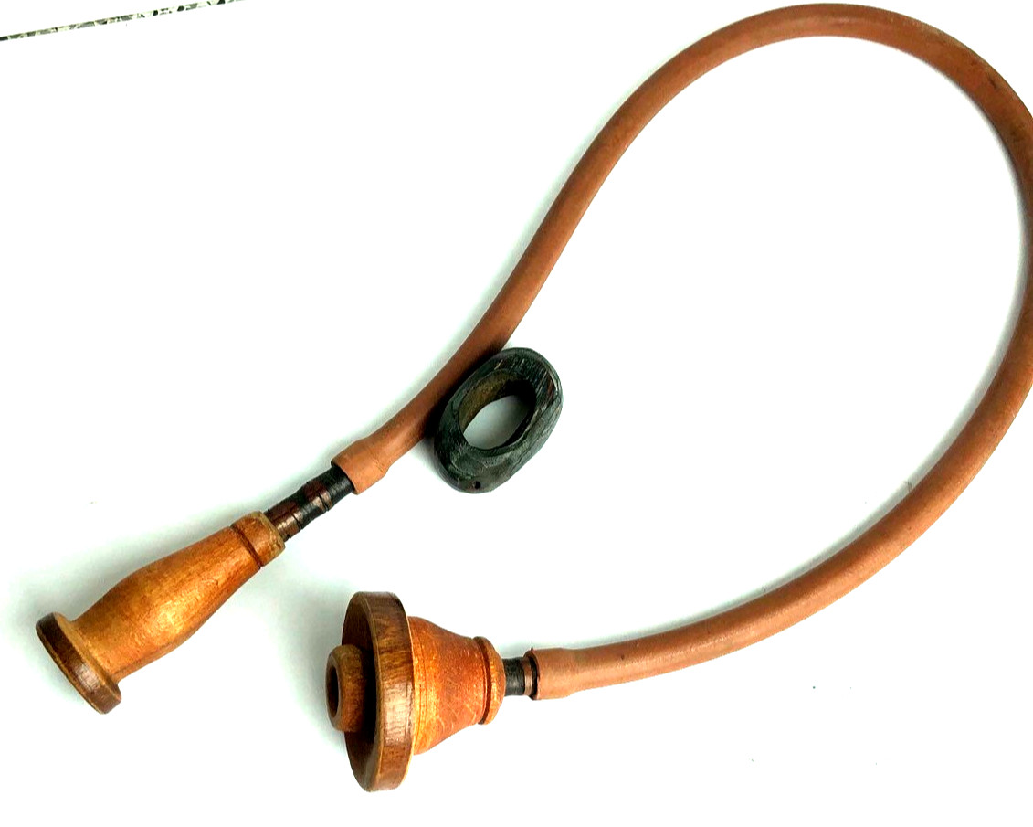 Antique Wooden Binaural Stethoscope Medical Instrument Early 20th Century Rare D
