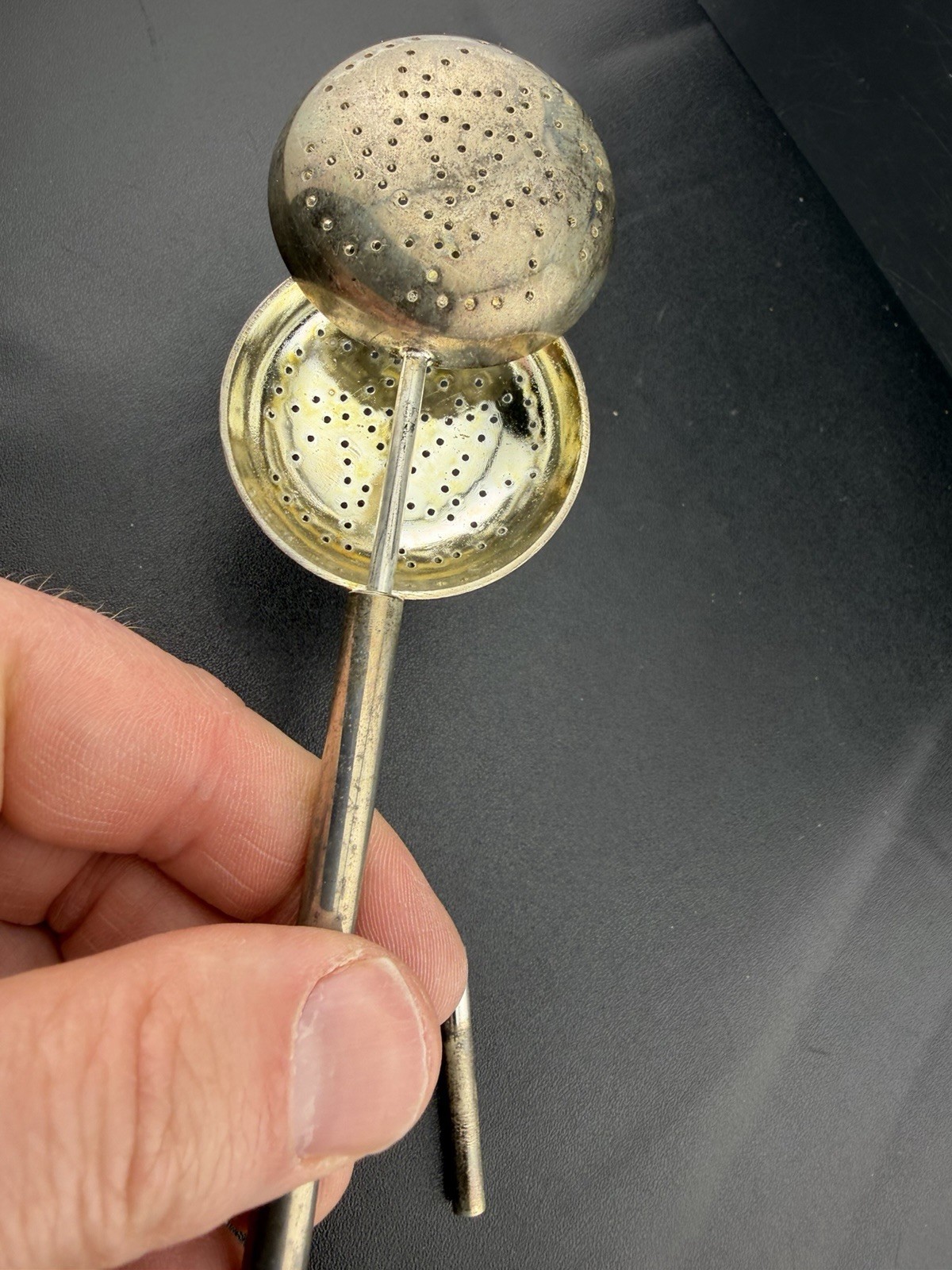 Antique Old Spring Action Tea Seeper Spoon Infuser