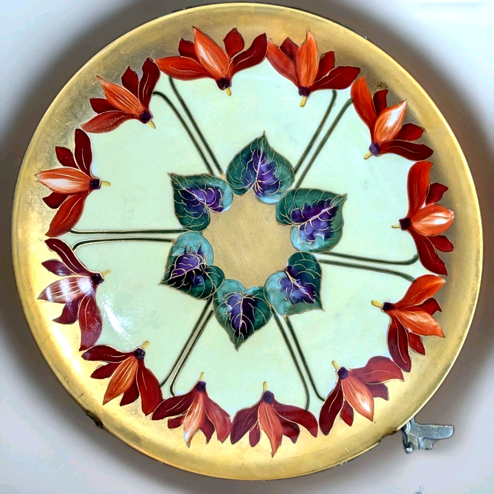 Antique PICKARD Art Nouveau 8.5″ Plate CYCLAMEN Robert Hessler Limoges France