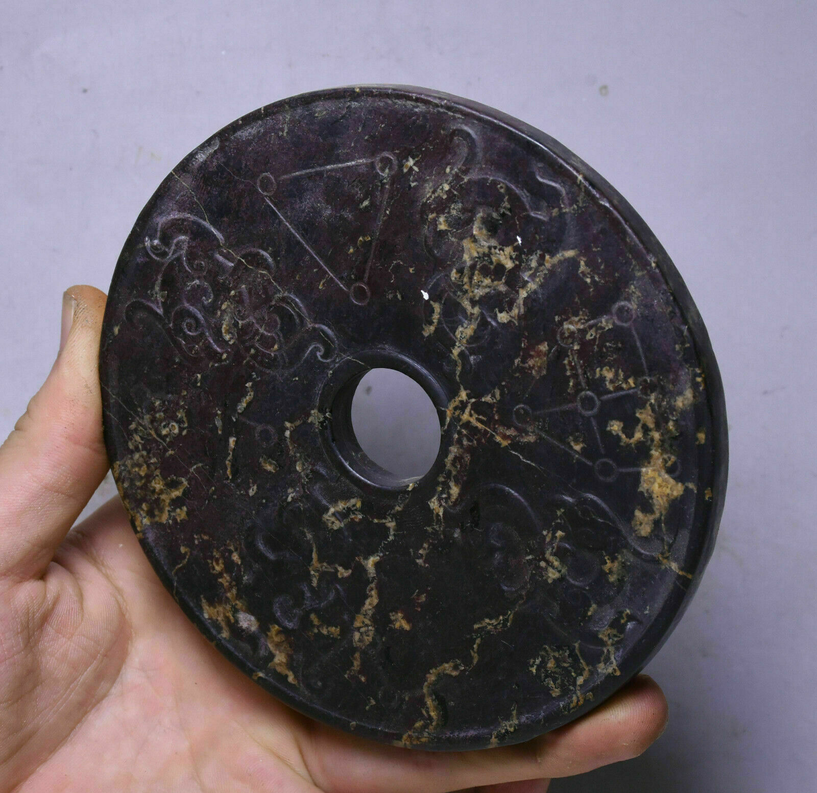 12CM Chinese Hongshan Culture Jade Carving Dynasty Animal Beast Circular Yu Bi