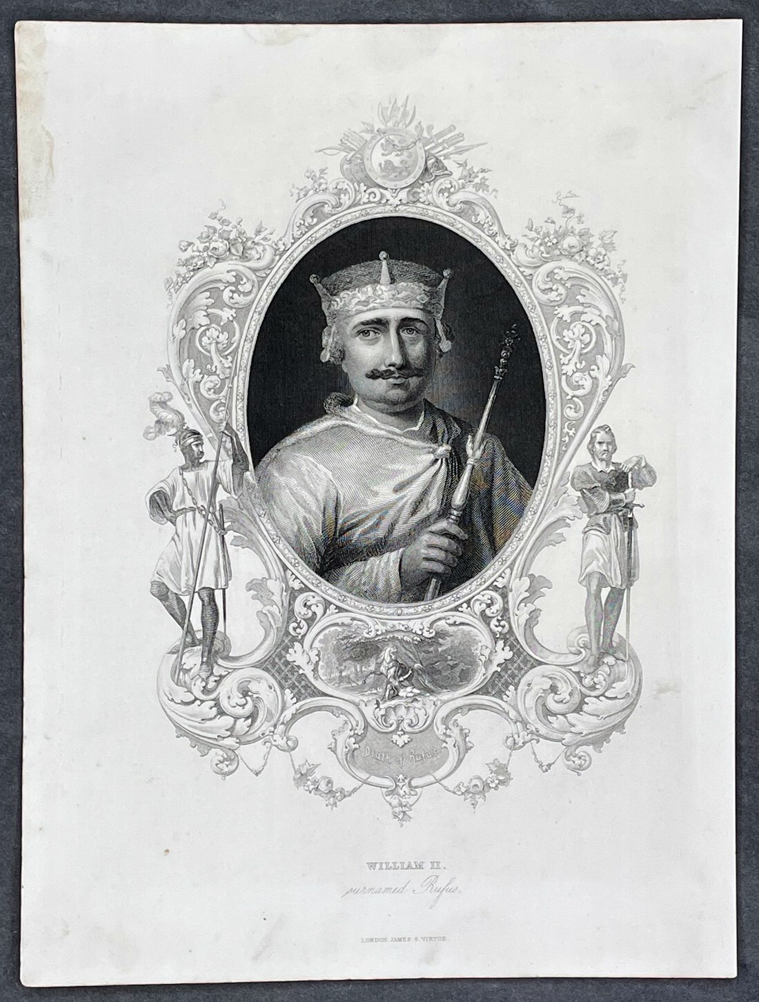 1835 Rev James Barclay Antique Print a Portrait of King William II of England