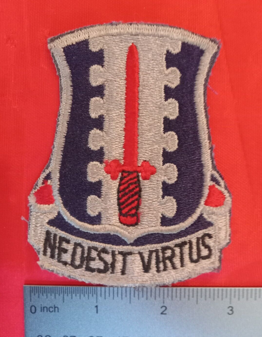 US Army 1950’s/60’s 187th Airborne Regiment Patch Silver/Gray w/Dark blue backgr