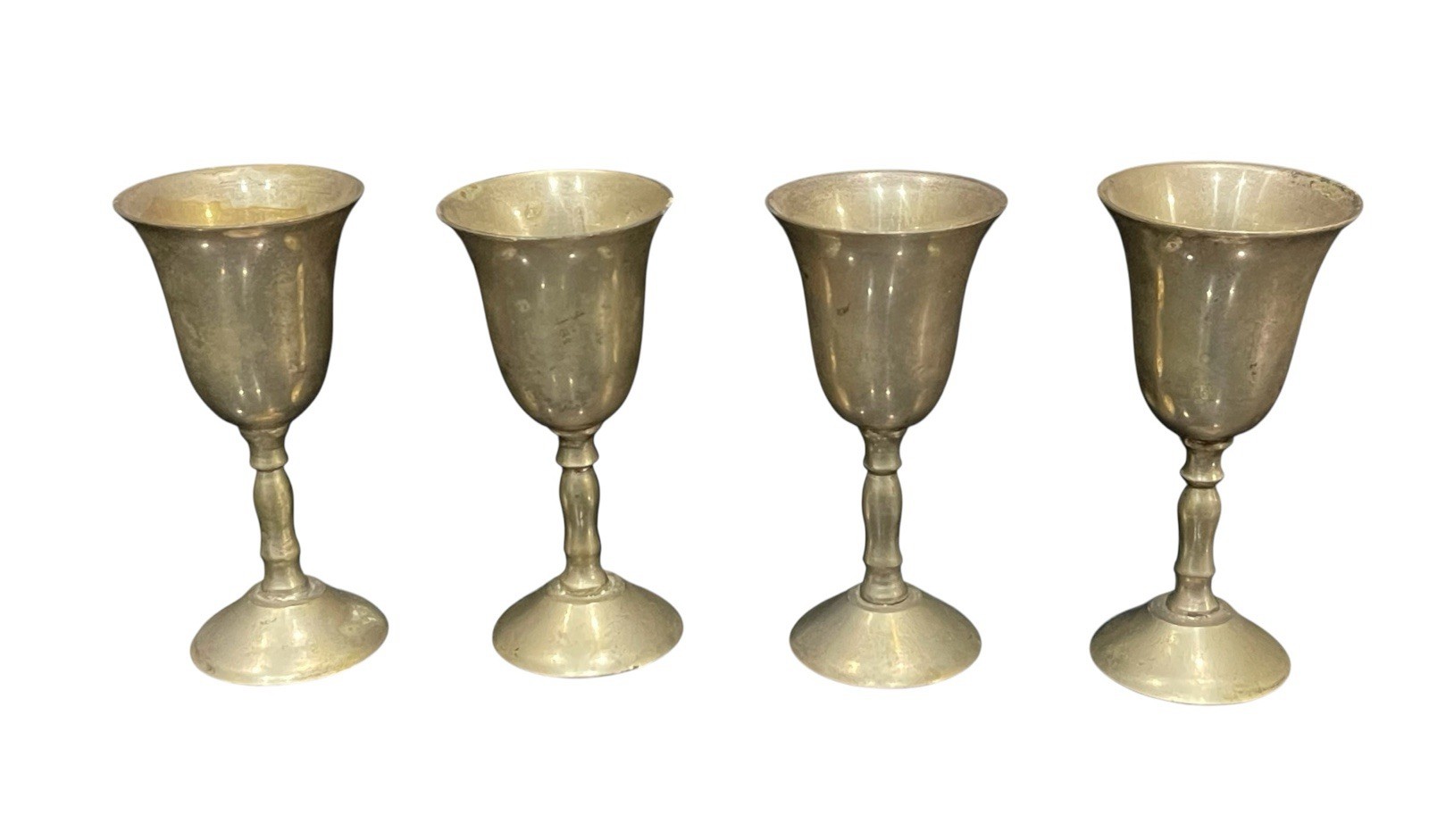 Lot 4 -1 oz Silver Plated Mini Goblets/Cordials Made in India