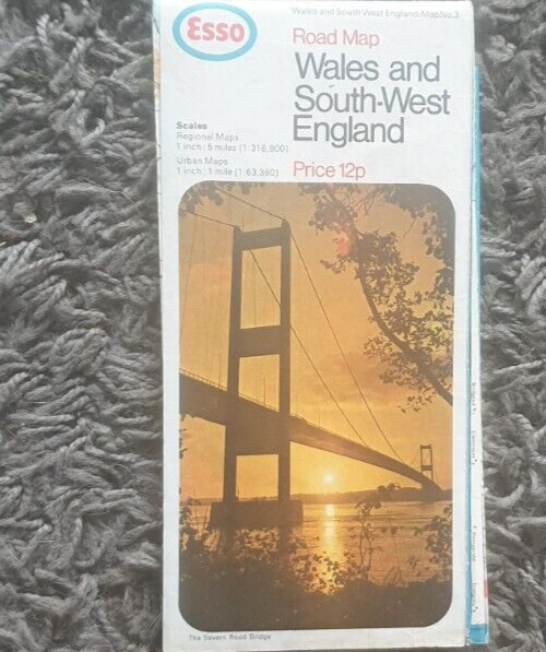 ESSO Road Map No. 3 Wales and South West England 1972 ebay uk