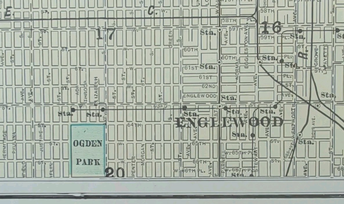Vintage 1911 CHICAGO ILLINOIS Map 15″x22″ Old Antique Original HYDE PARK PULLMAN