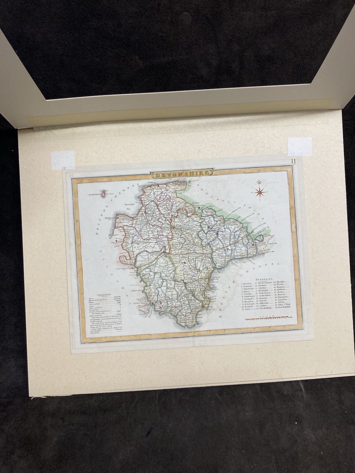 Antique Map Early 1800s Devonshire – Hand-Coloured Copperplate Engraving