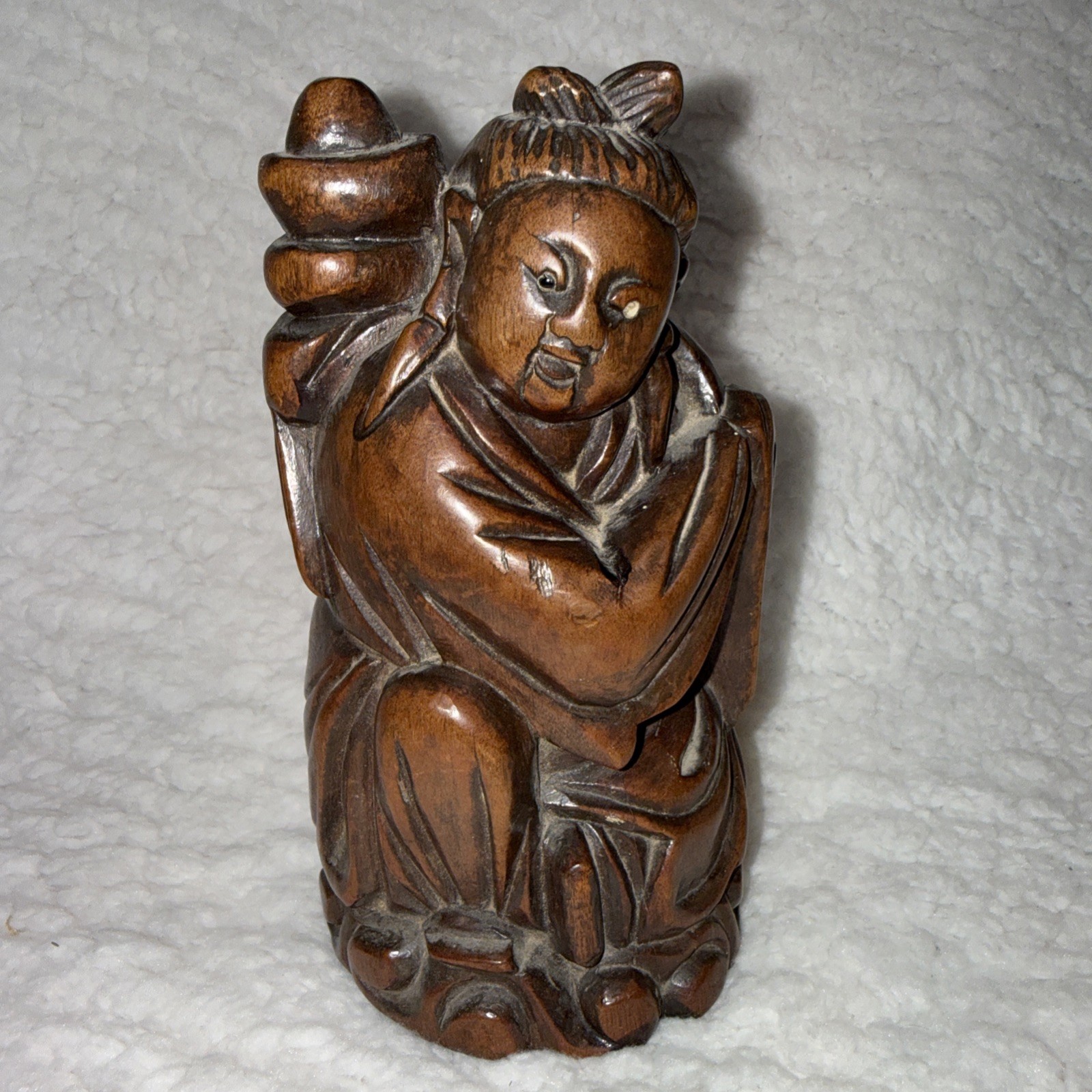 6.5 Inch Chinese Folk art Carved Buddhism statue
