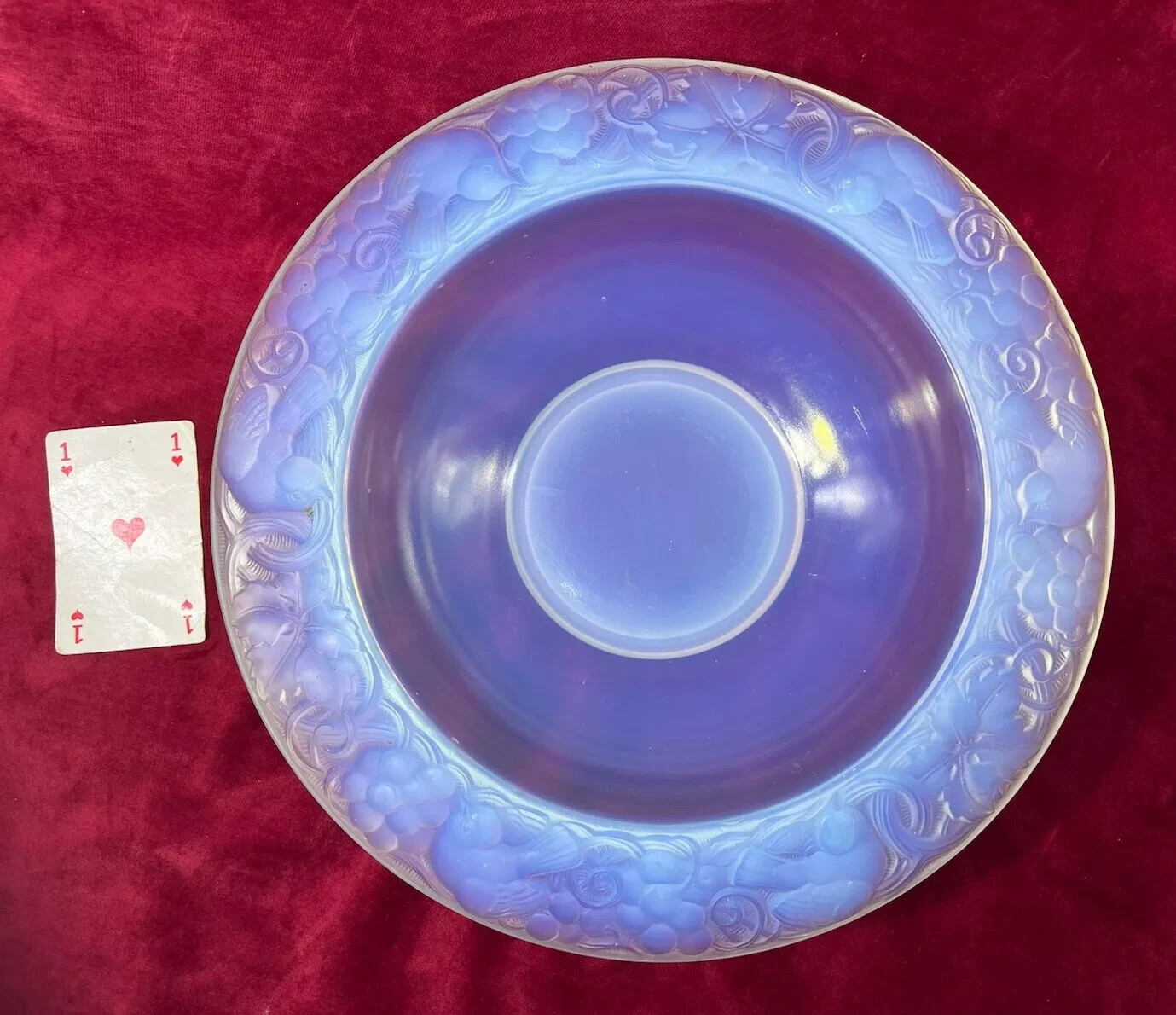 Daum Swallow Bird Bowl Centerpiece Plate Coupe Oiseau Moineau
