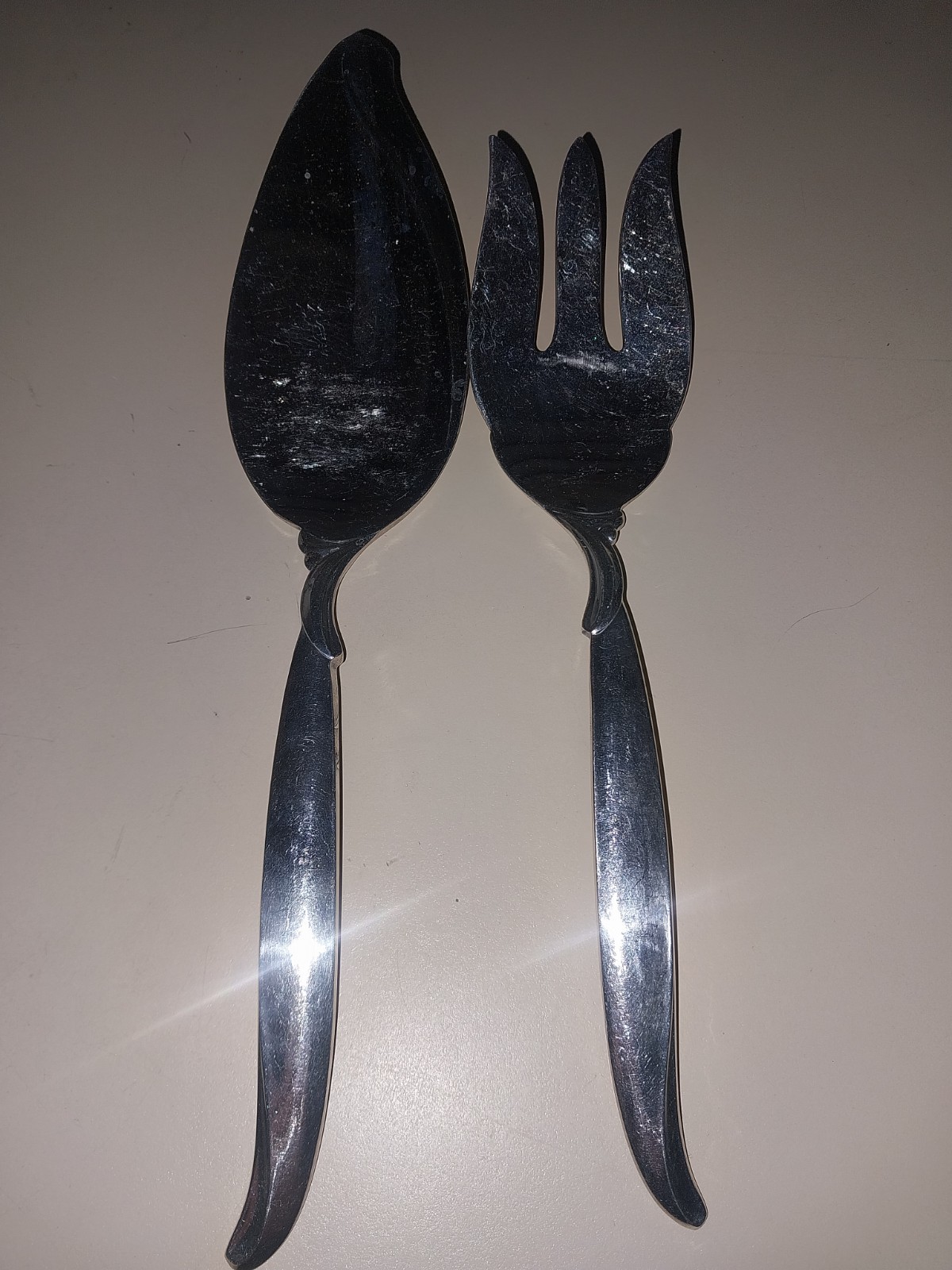 serving fork & cake server 1847 rogers bros flair silver plated